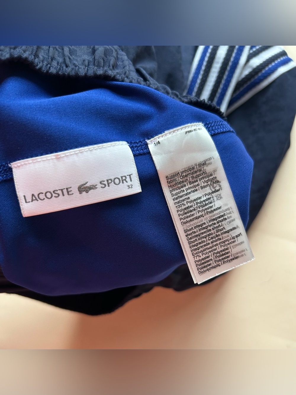 Lacoste Navy Mini Skirt with Side Stripe Trim size 32 - Picture 6 of 7